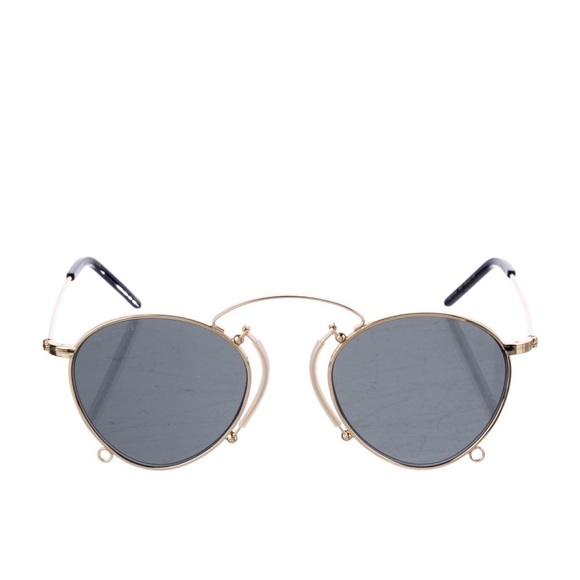 GUCCI Pince-Nez Sunglasses GG1034S 002 48-22 Gold Frames Grey Lenses +Gold Chain main image 10